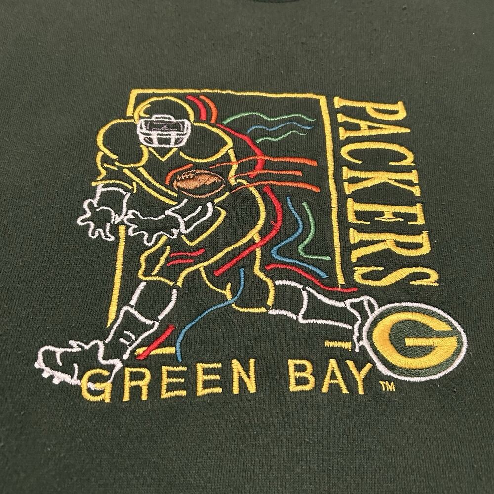 Logo 7 Green Bay Packers Vintage Sweatshirt Embroidered Graphic Size XL *READ - Picture 2 of 10
